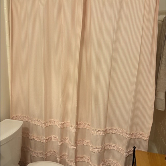 Pink Stripe Shower Curtain - Picture 2 of 4